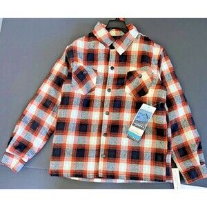 Iceburg Youth Boys Thermal Plaid Coat Jacket M 12/14 Brand New Plaid Pockets